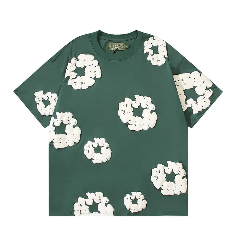 Balenciaga Cloud Print T-Shirt 3D Cloud Motif — 绿色发泡短袖