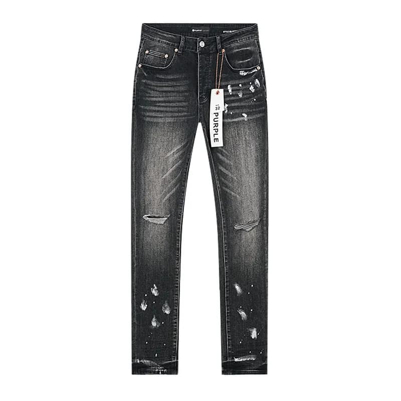 Distressed Slim Fit Jeans Paint Splatter & Ripped