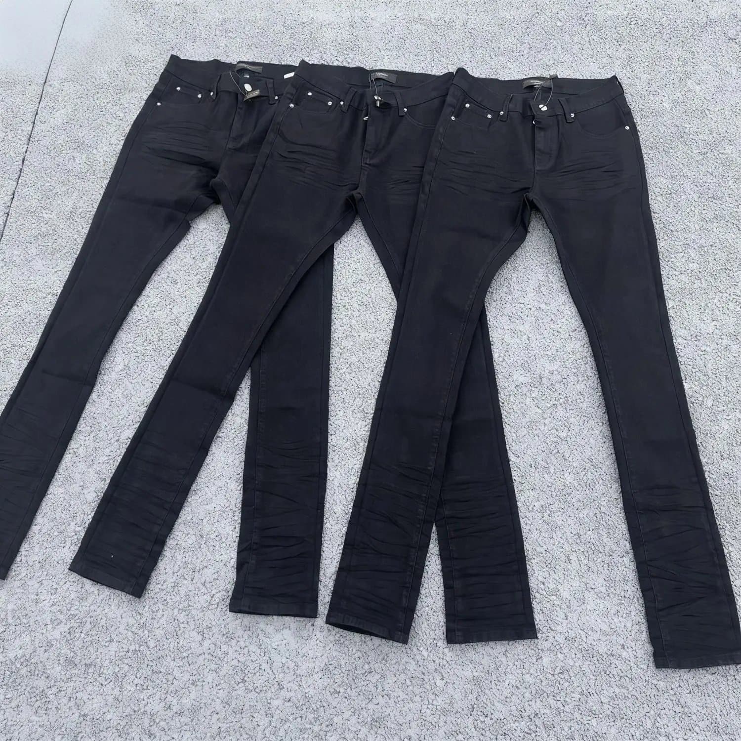 Stone Island Ruched Jeans Black Ruched Detail