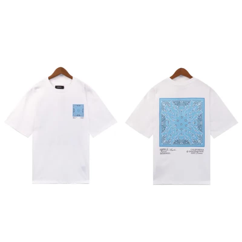 Amiri Logo T-Shirt Embroidered Script — 2227 白