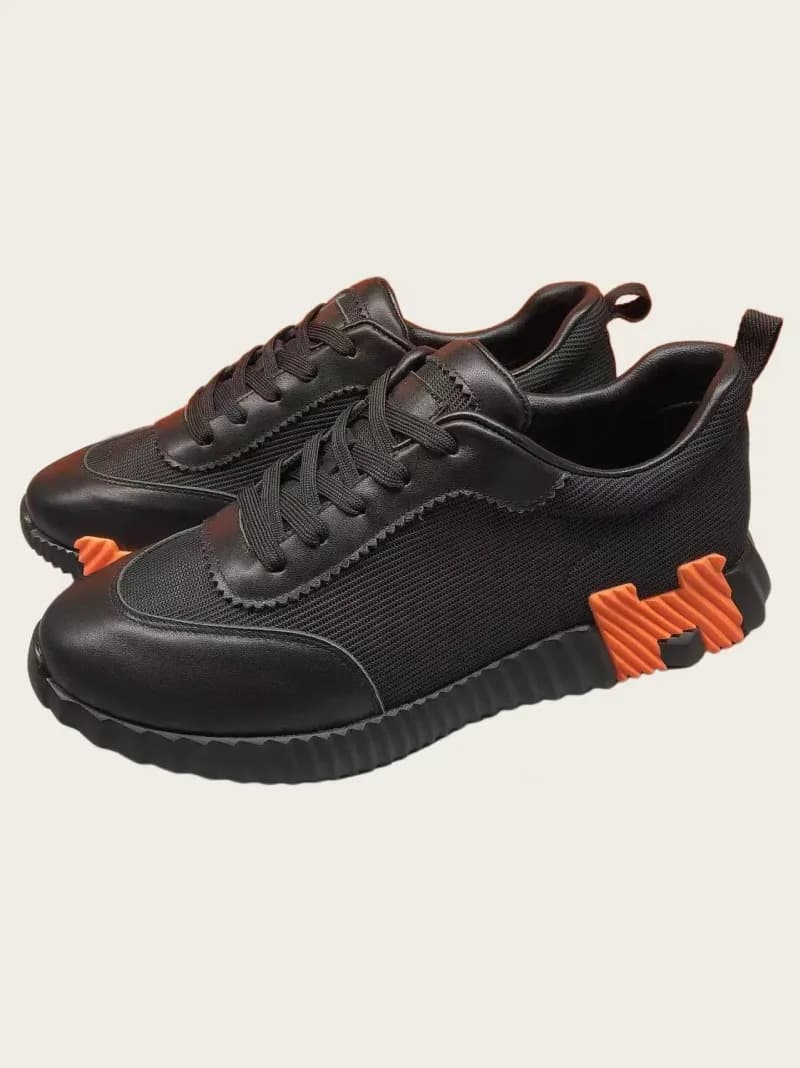 Hermès H-Boot Sneaker Black with Orange H Logo
