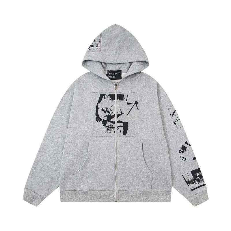 Gallery Dept. Zip-Up Hoodie Graphic Print