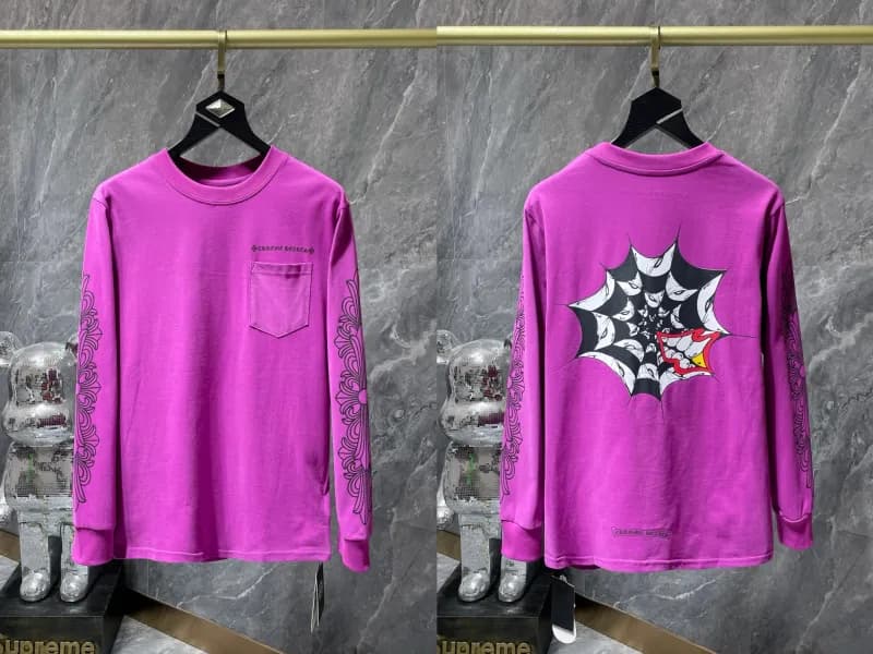 Chrome Hearts Long Sleeve Tee Spider Web Print