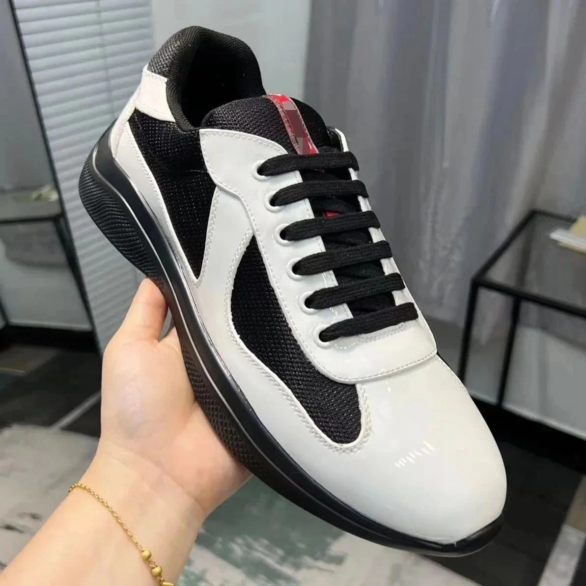 Prada Linea Rossa Sneaker White Black Red Trim
