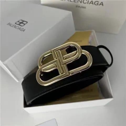 Balenciaga Logo Belt Gold Buckle