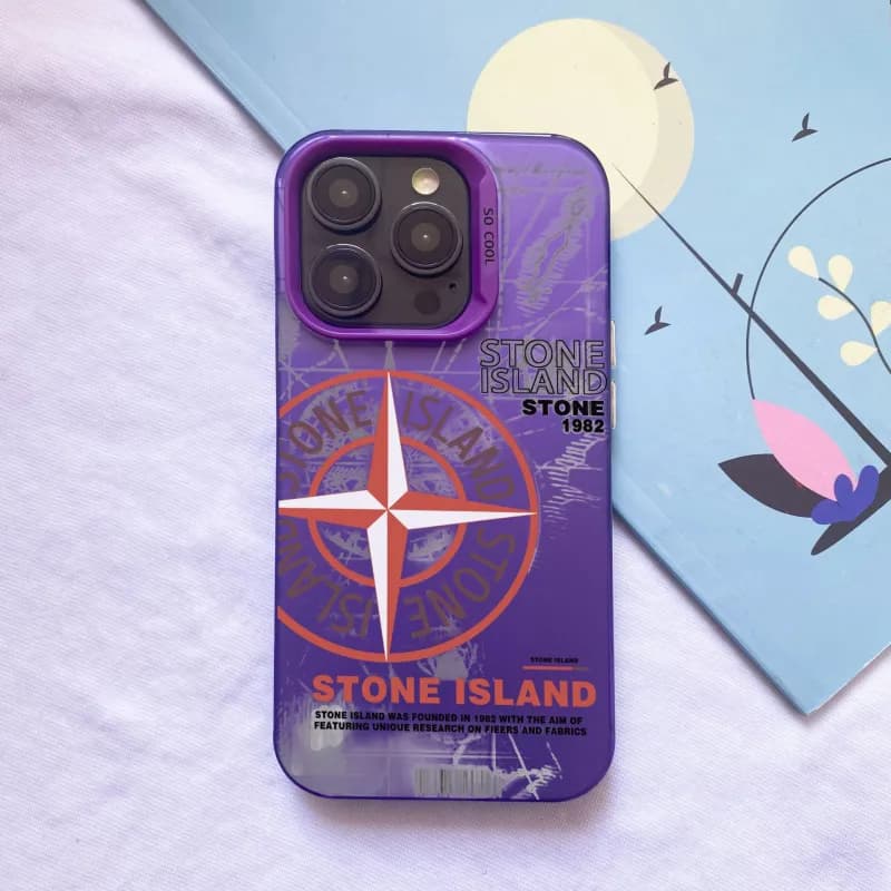 Stone Island Phone Case Compass Logo Print
