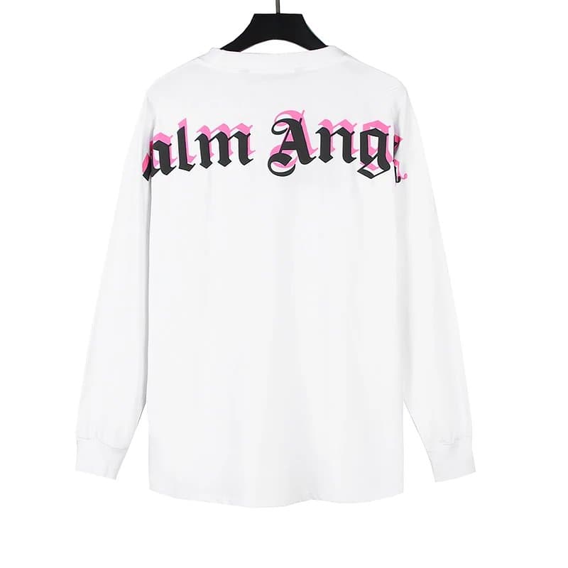 Palm Angels Long Sleeve Tee Gothic Logo — 白色-2