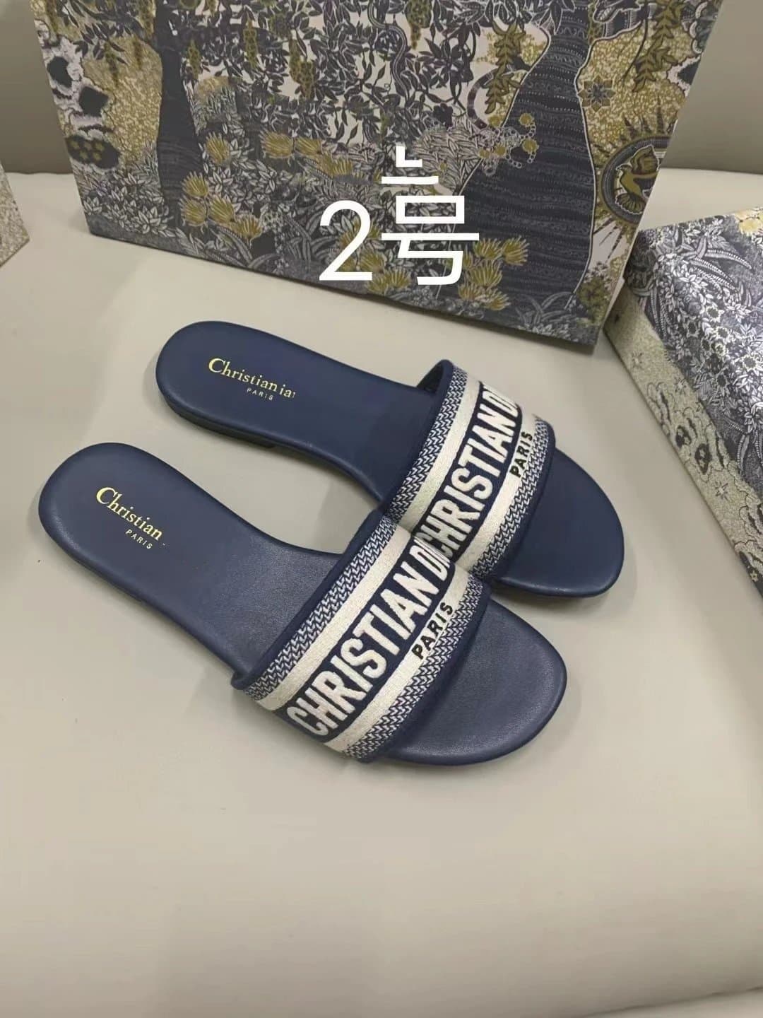 Dior Slide Sandal Oblique Logo Strap — 12