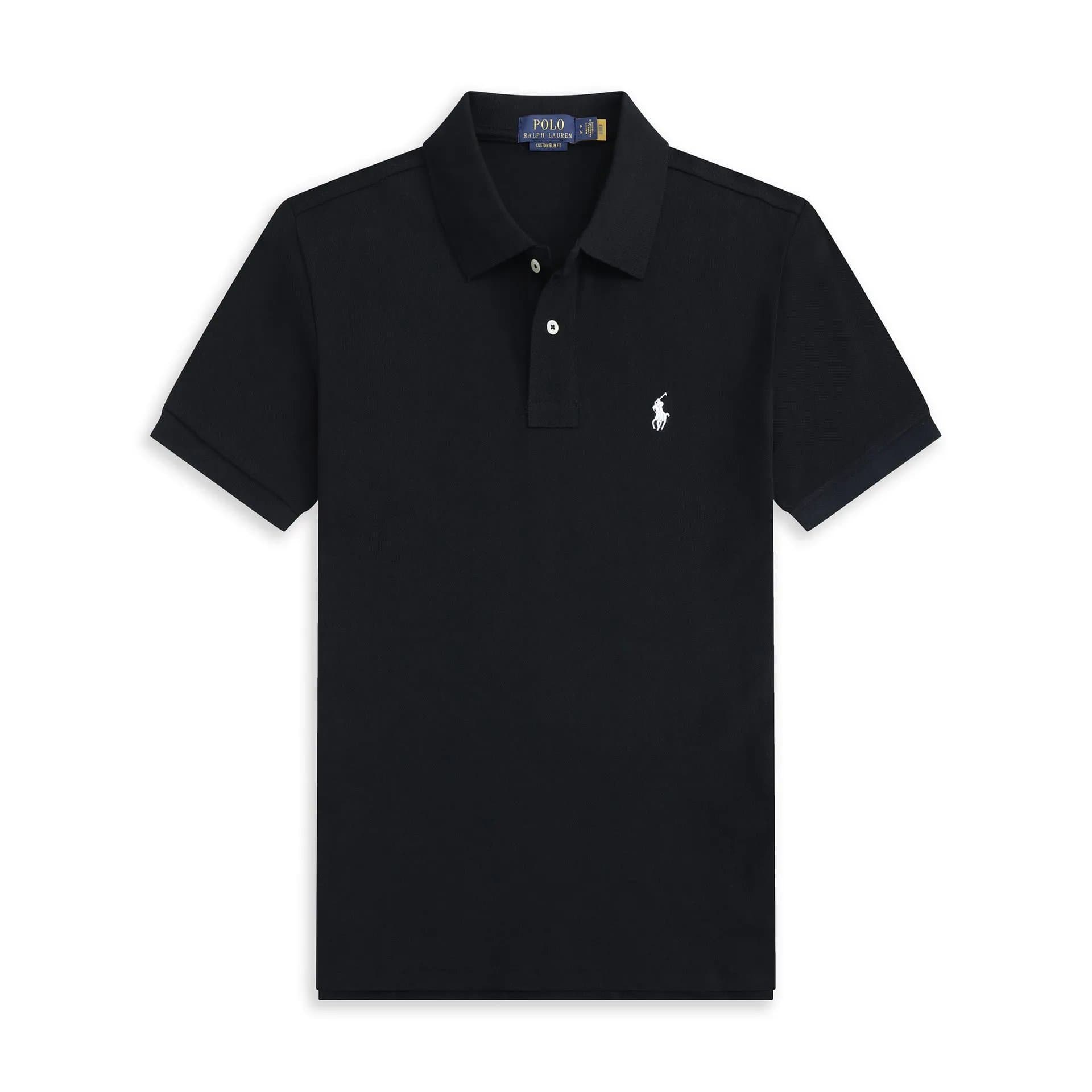 Polo Ralph Lauren Polo Shirt Custom Slim Fit — 黑色白标