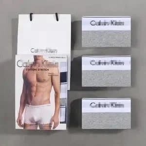 Calvin Klein Cotton Stretch Trunks 3-Pack — 灰+灰+灰   3条装