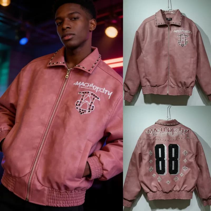 Bomber Jacket Studded Logo