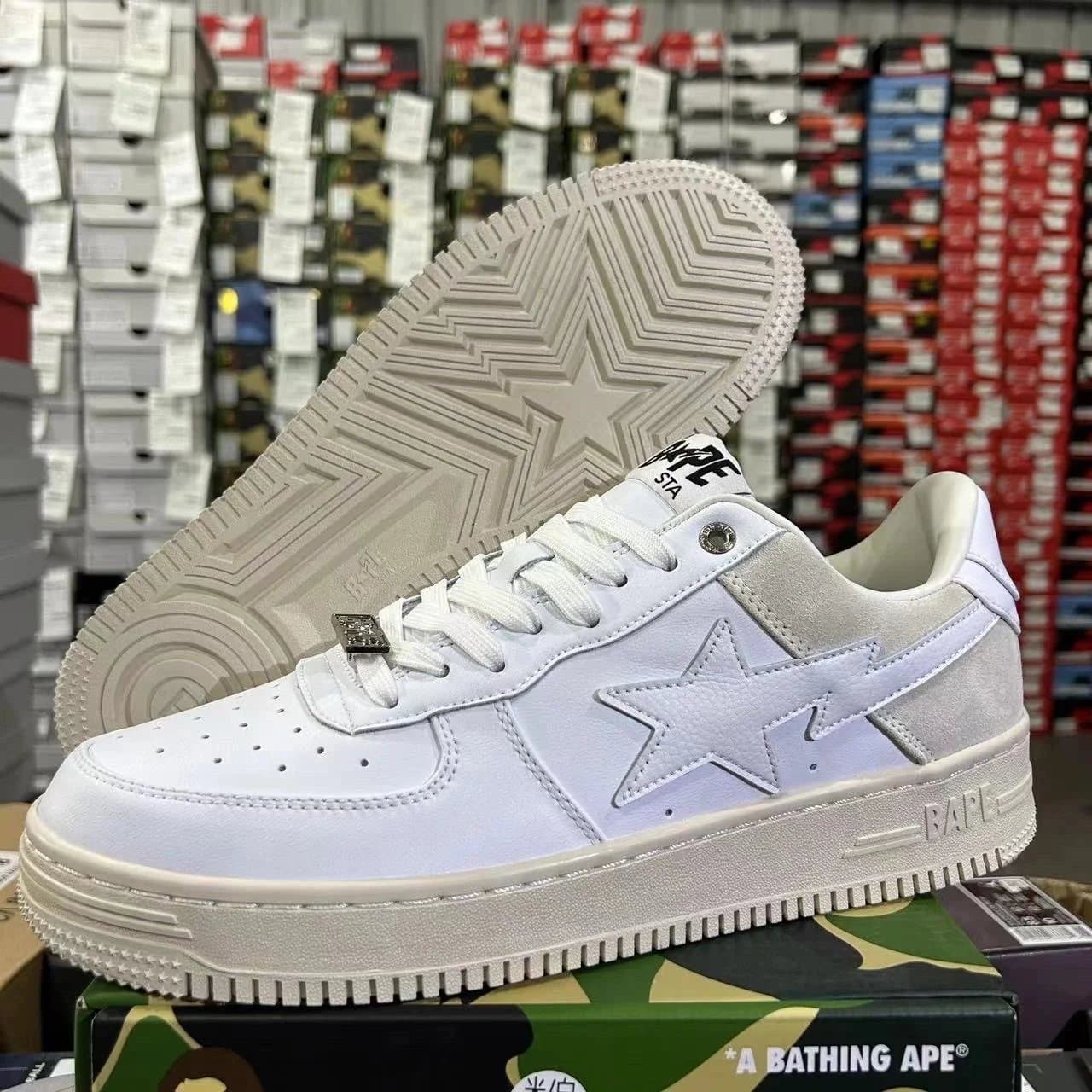 Bape Sta Red White Navy — Bape STA lime suede