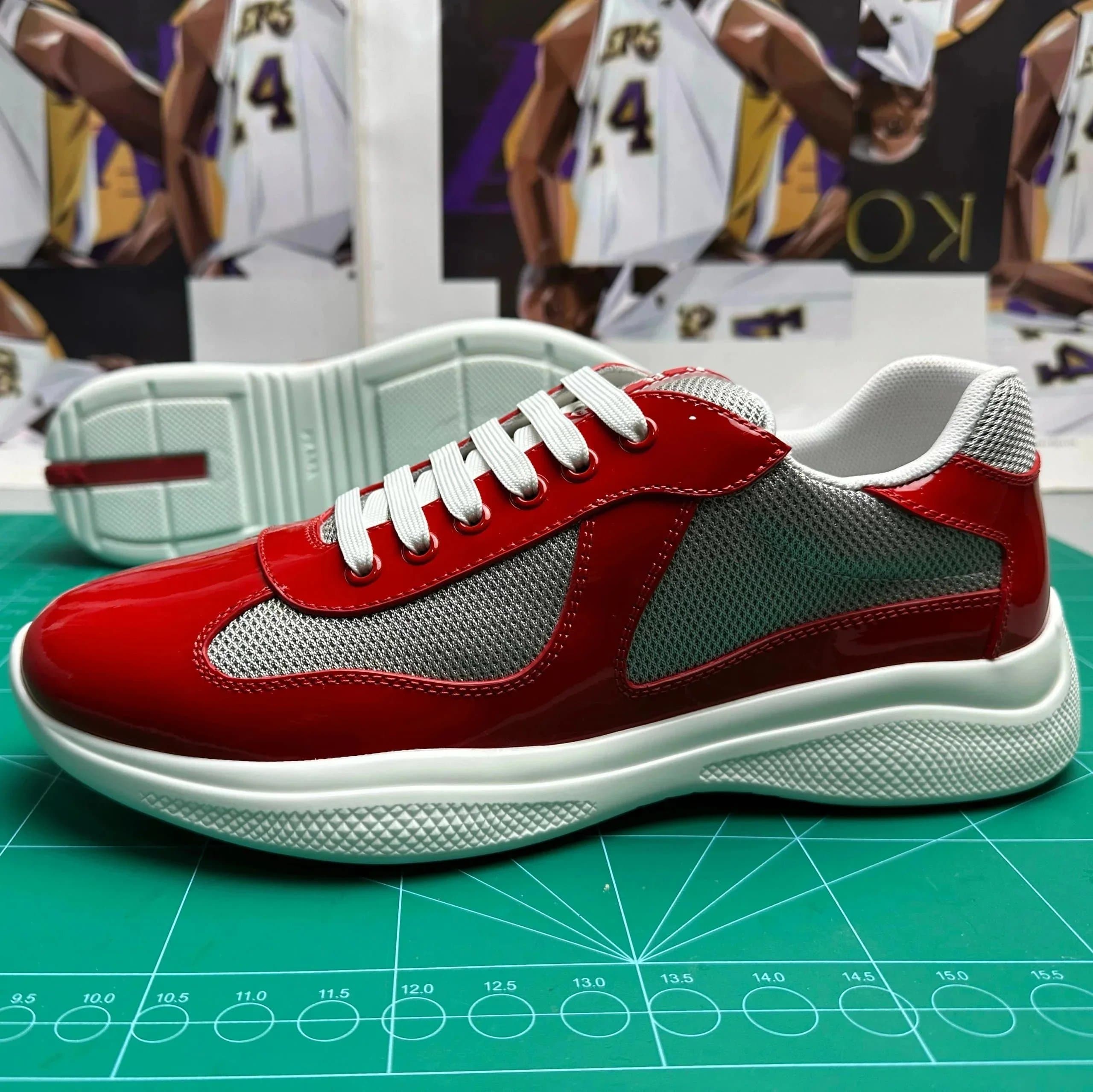 Prada Linea Rossa Sneaker Glossy Red Mesh