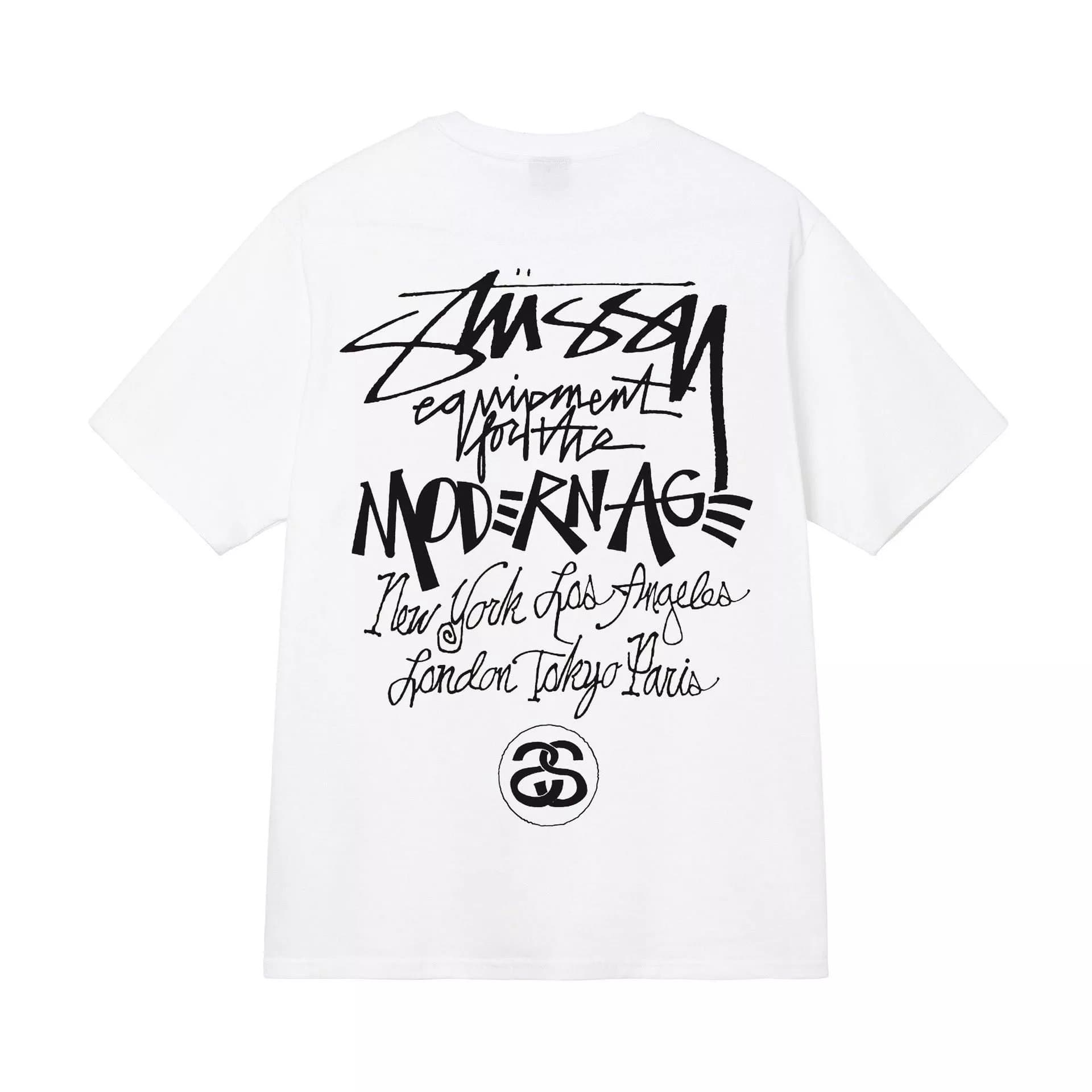 Stüssy City Stack Tee World Cities — 白色【字体】
