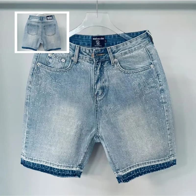Distressed Jeans Crystal-Embellished — EM50牛仔蓝