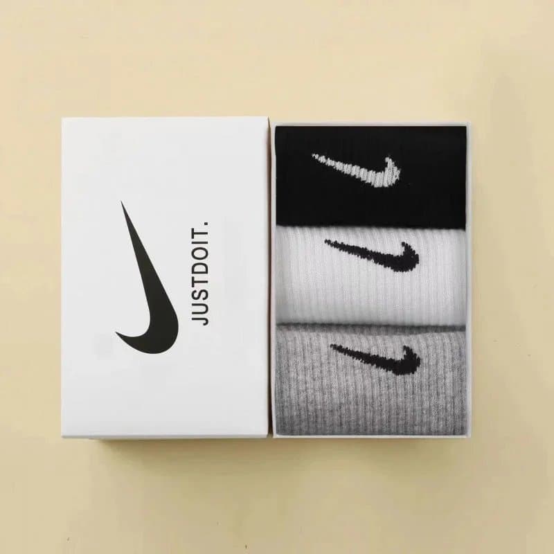 Nike Socks Swoosh Logo Pack — 3双装【黑+白+灰】混