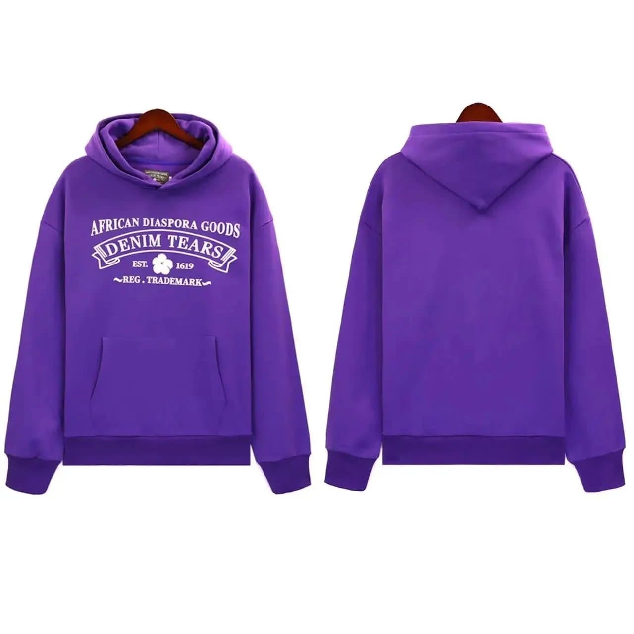 Gallery Dept. Hooded Sweatshirt Floral Print — 紫色带字上衣