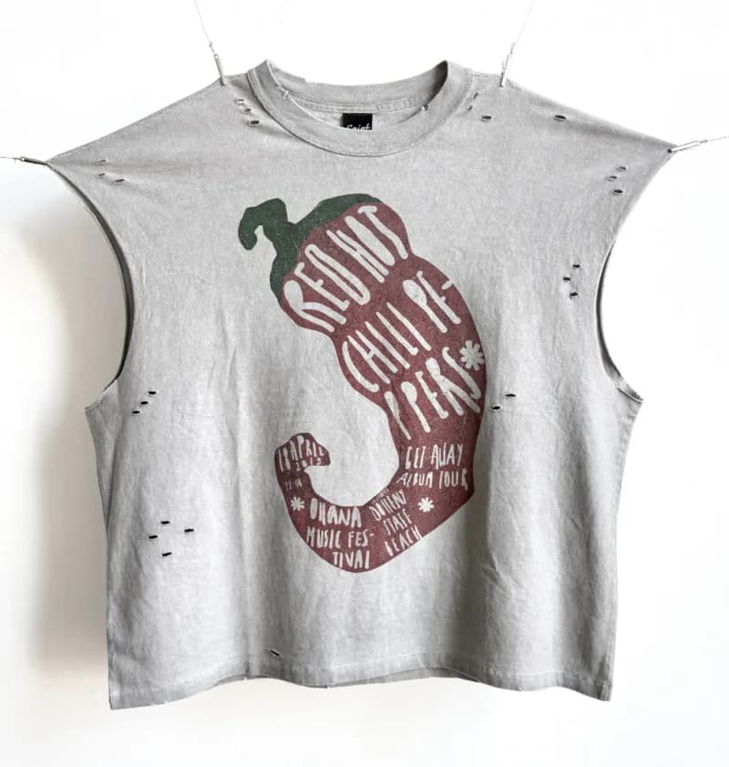 Saint Laurent Graphic Tee Distressed Print — Cvt-35 model
