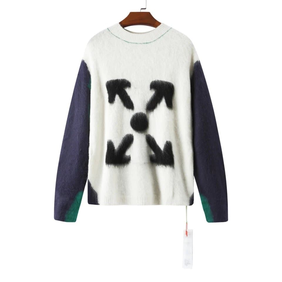 Off-White Arrow Knit Sweater Olive Arrows — 01
