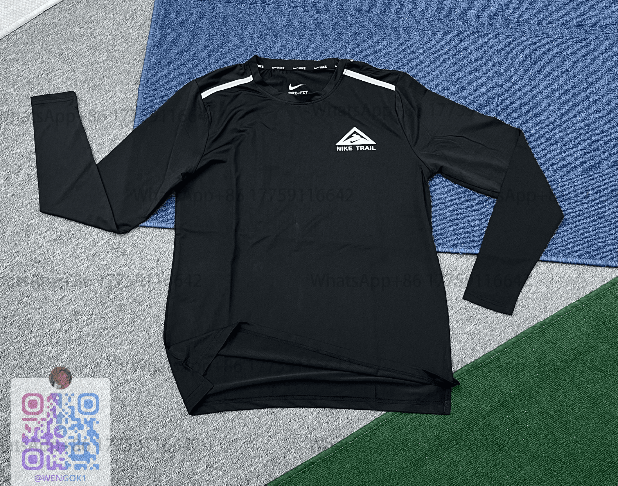 Nike Trail Long Sleeve Top Black/White