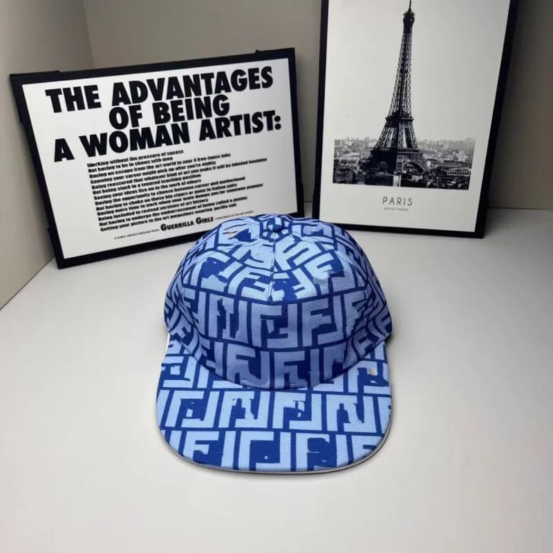 Fendi Snapback Cap FF Logo Print