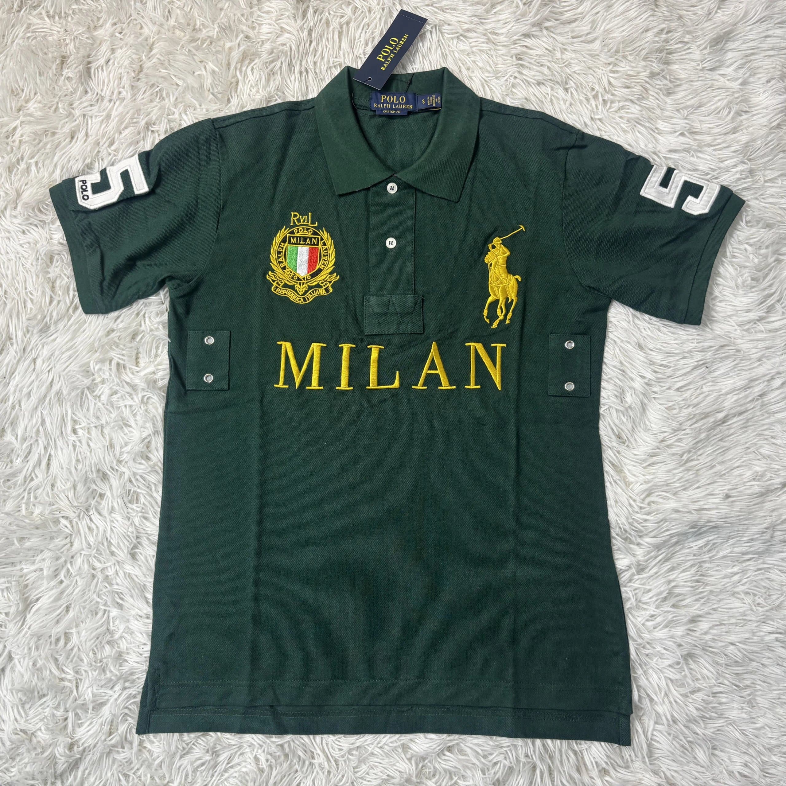 Polo Ralph Lauren Polo Tee USA Flag Patch — green-milan