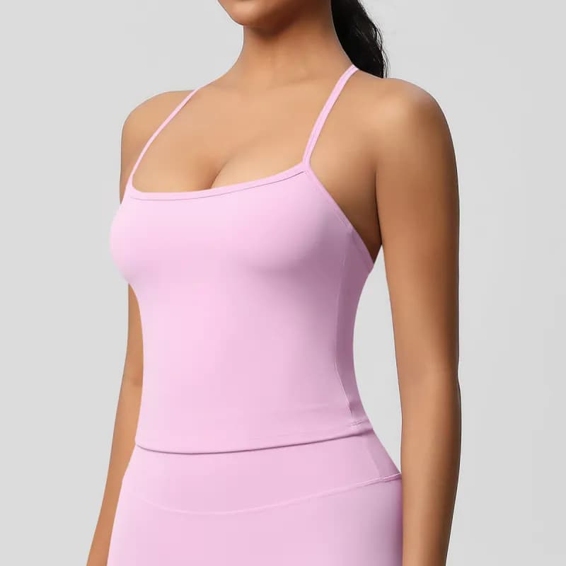SKIMS Long Sleeve Crop Top Seamless — 7107 vest-sakura pink
