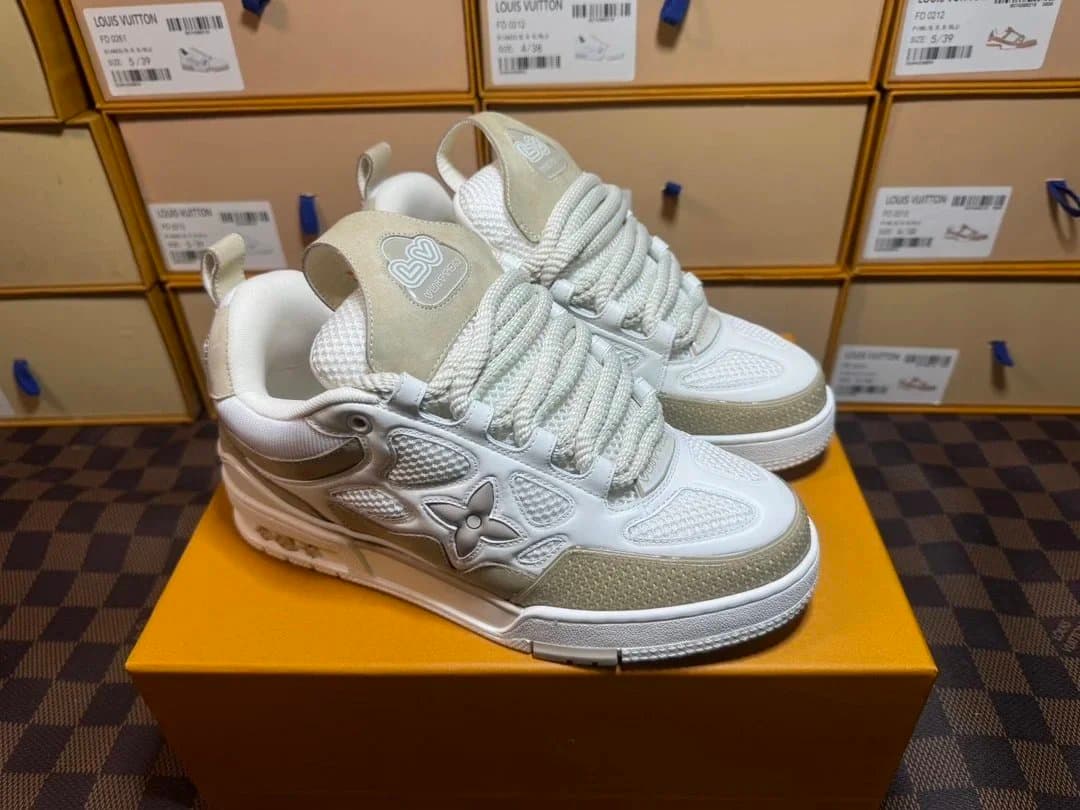 Louis Vuitton LV Trainer White Beige