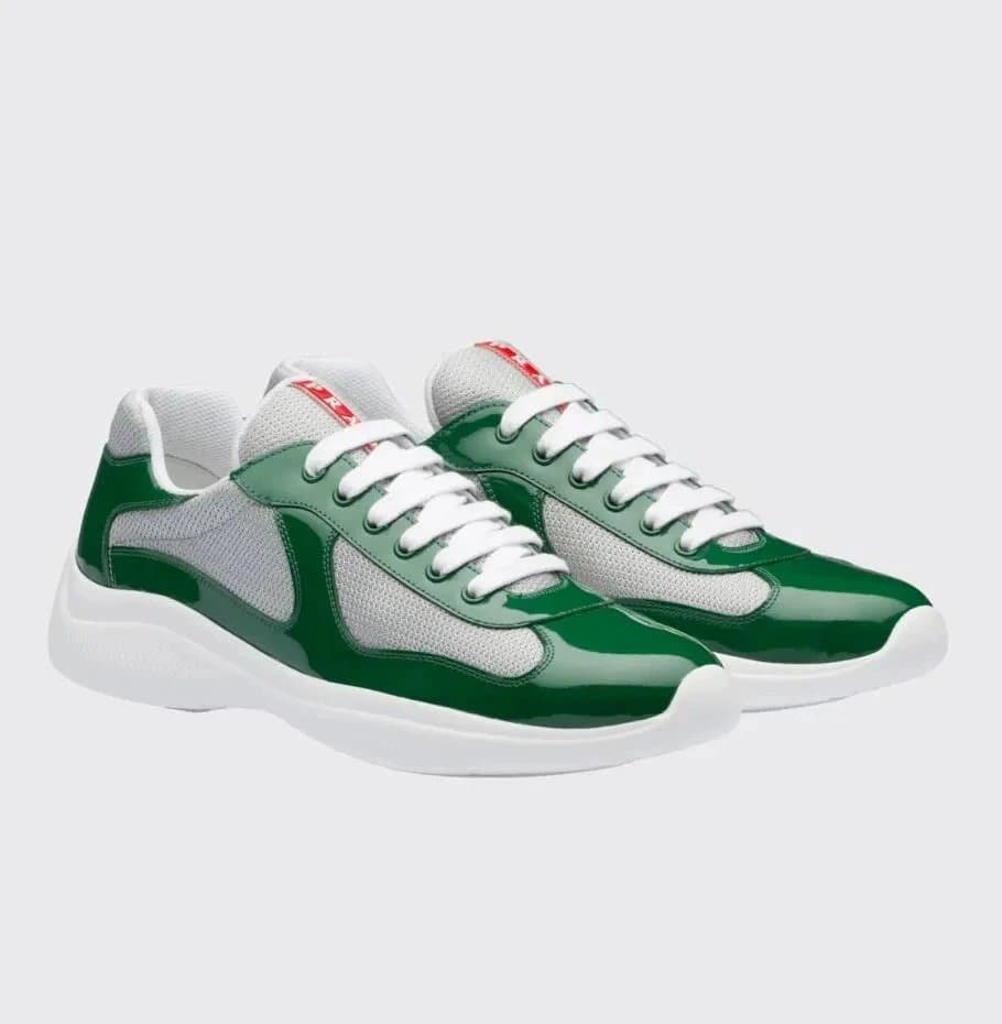 Prada Cloudbust Thunder Green Patent and Mesh