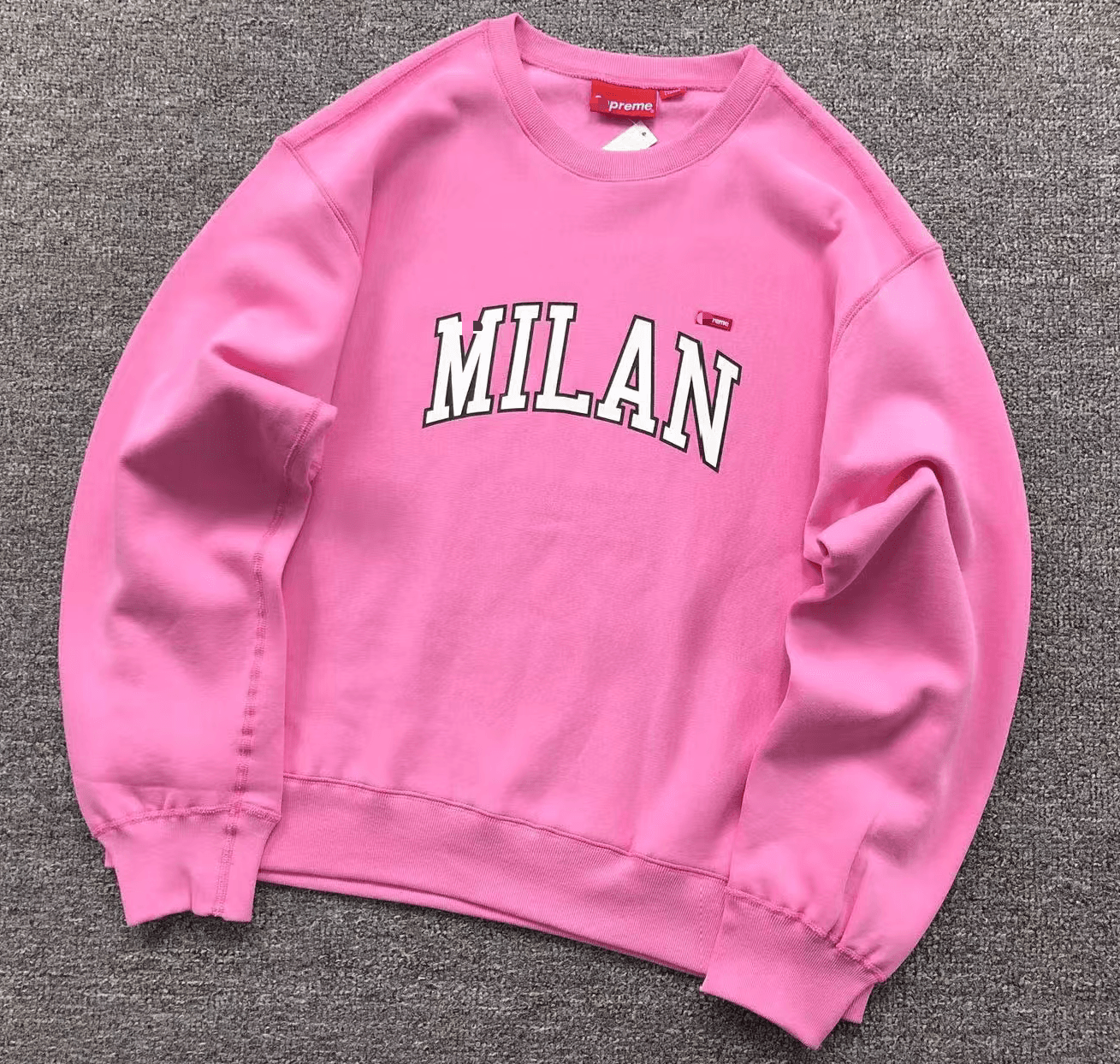 Supreme Crewneck Sweatshirt Established 1994 Box Logo — E572#粉色米兰