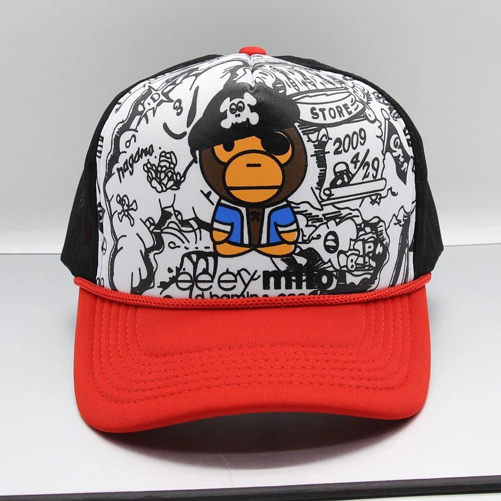 BAPE Trucker Cap Star Logo — M（56-58cm） · 猿人猴红檐