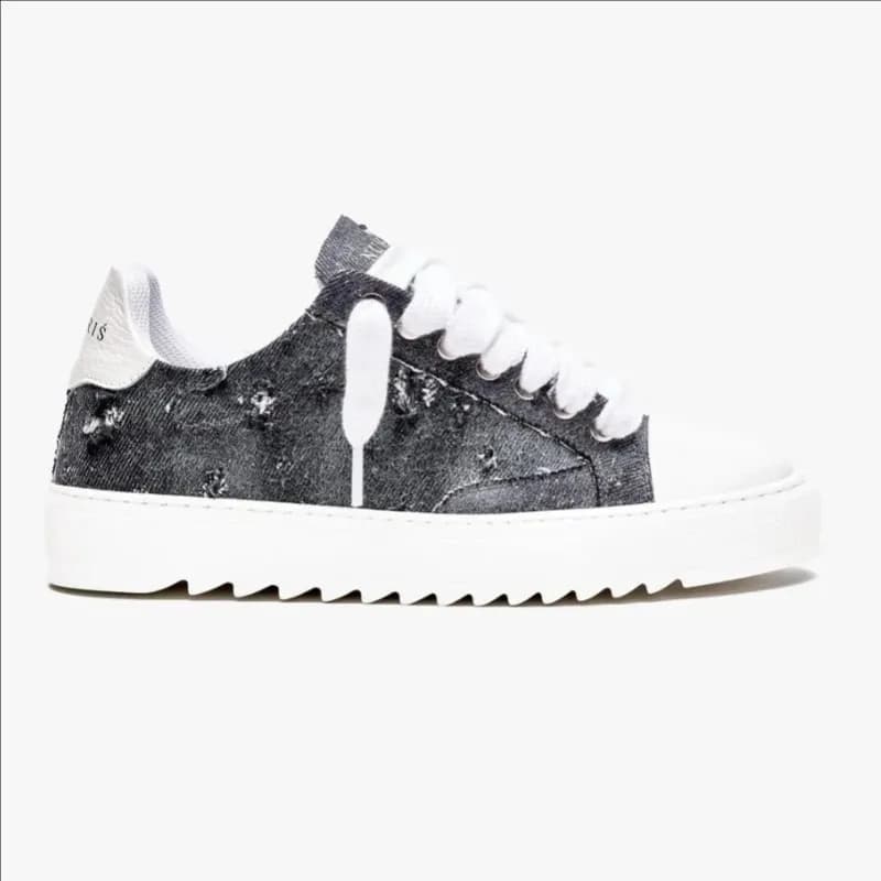Off-White Low Top Sneaker Distressed Denim