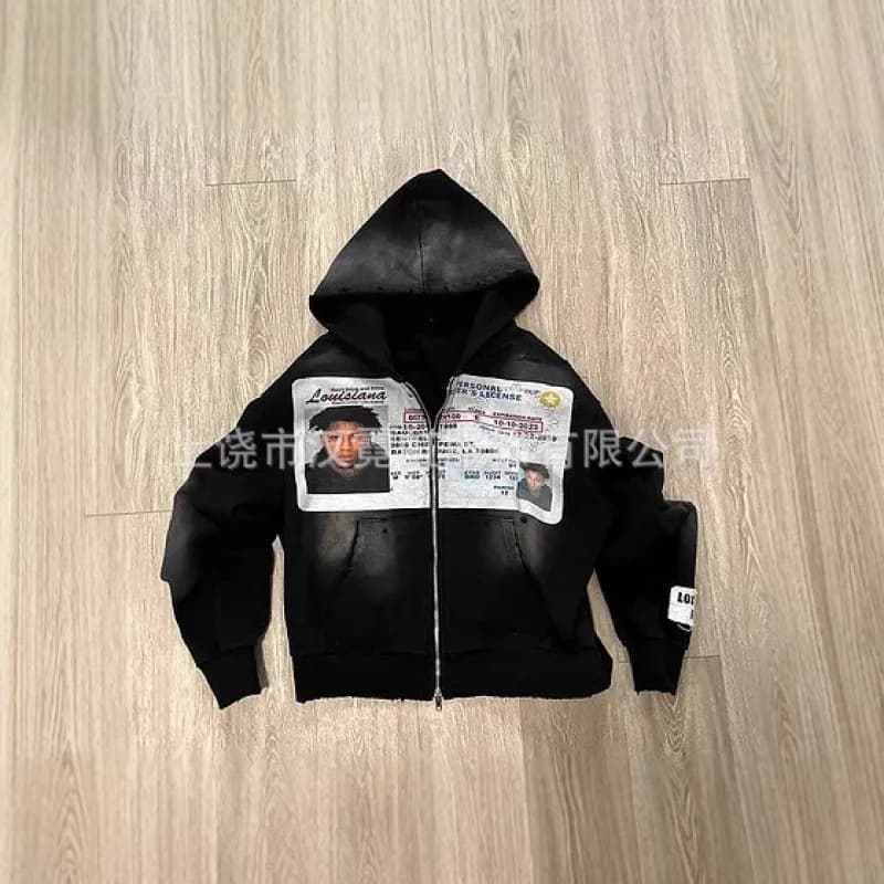 Fear of God Essentials Zip-Up Hoodie Nebraska ID Print — ZH98848-1