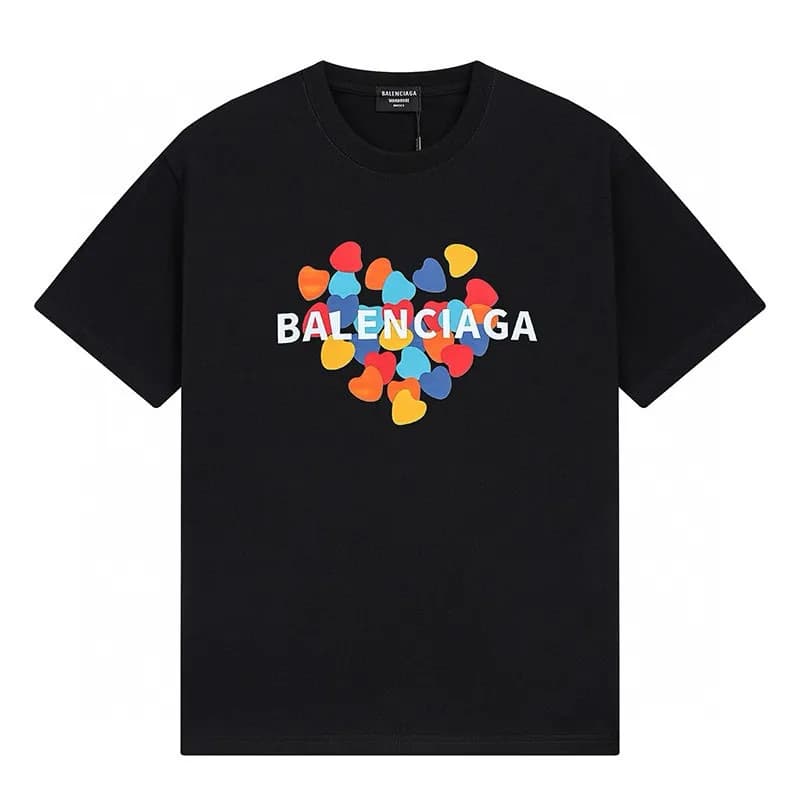 Balenciaga Logo Print T-Shirt Distressed White Logo — 黑色F168