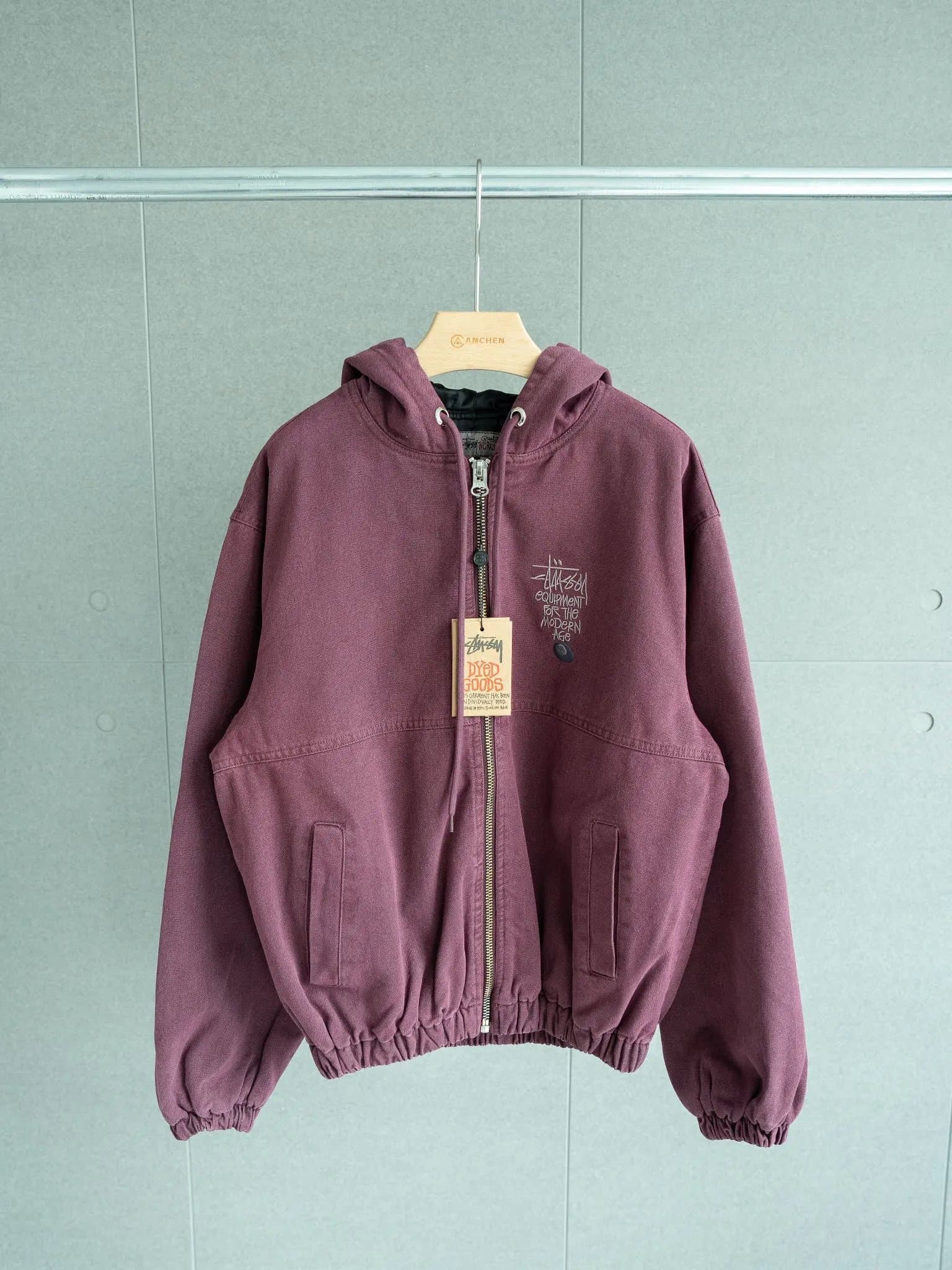 Stüssy × Fragment Design Zip-Up Hooded Jacket Dyed Goods