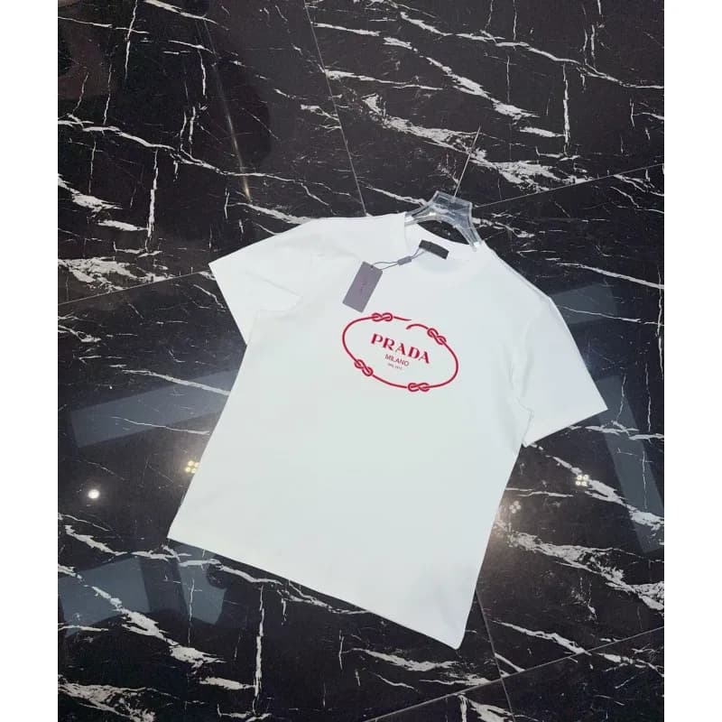 Prada Logo T-Shirt Inverted Triangle Print — JAY7白色