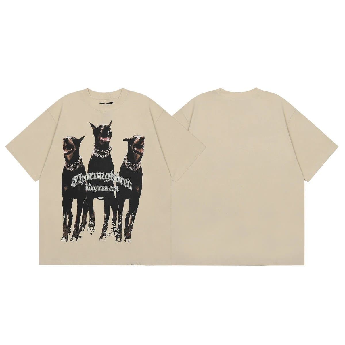 Represent Graphic Tee Three Dobermans — 杏色 【杜宾犬】