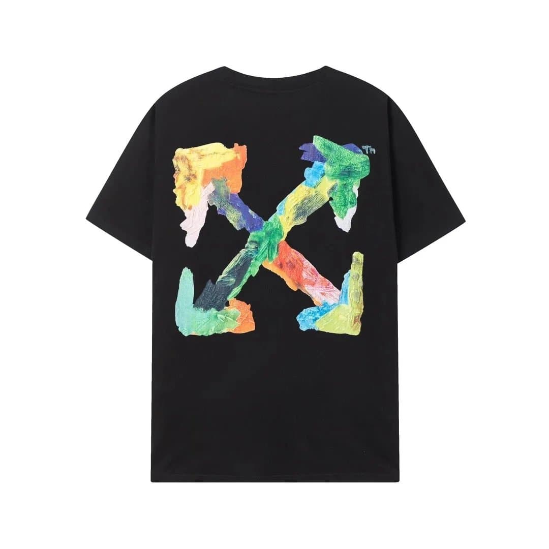 Off-White Painted Arrow T-Shirt Multicolor Paint Effect