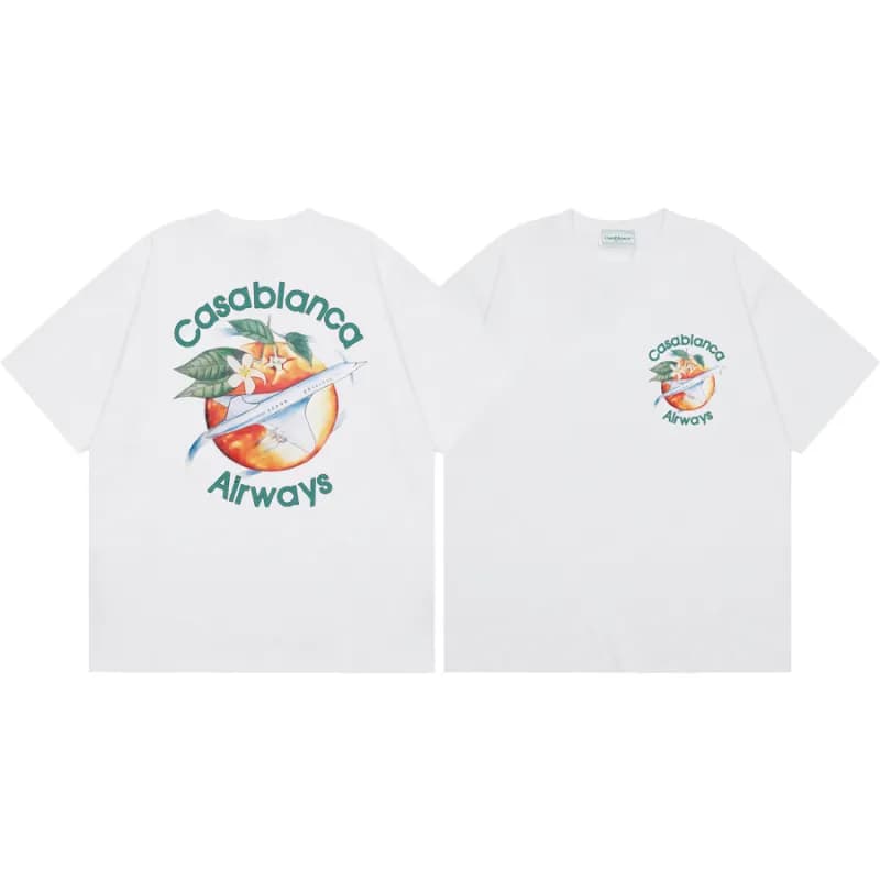Casablanca Airways Tee Orange Plane Graphic