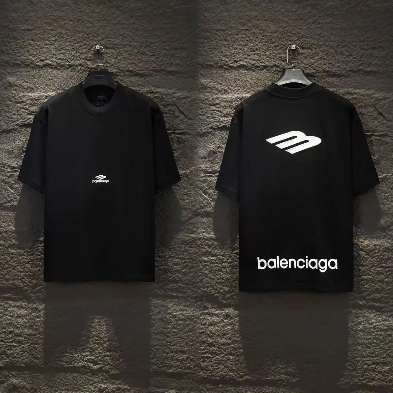 Balenciaga Logo T-Shirt Black with White Logo