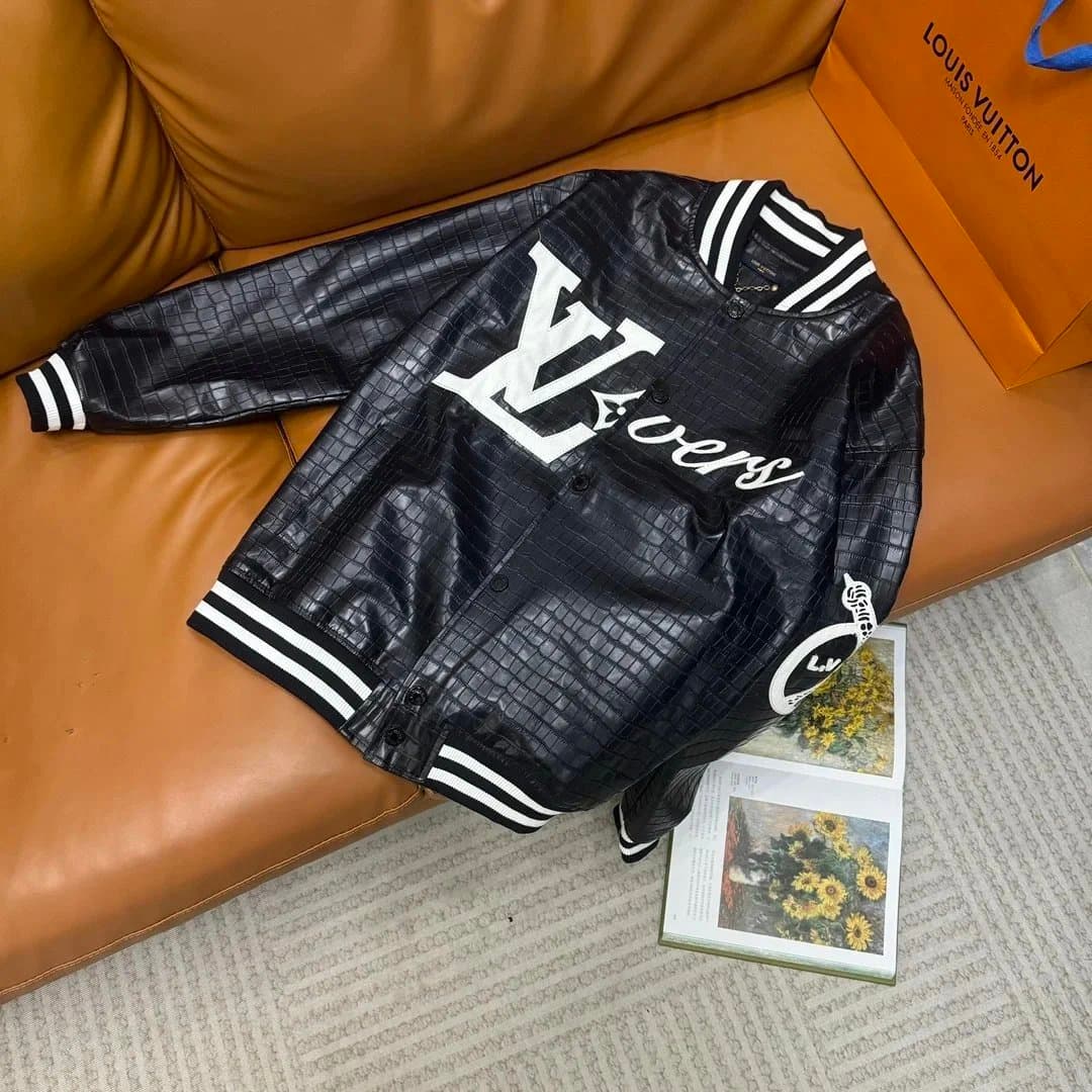 Louis Vuitton Varsity Jacket Crocodile-Embossed Leather