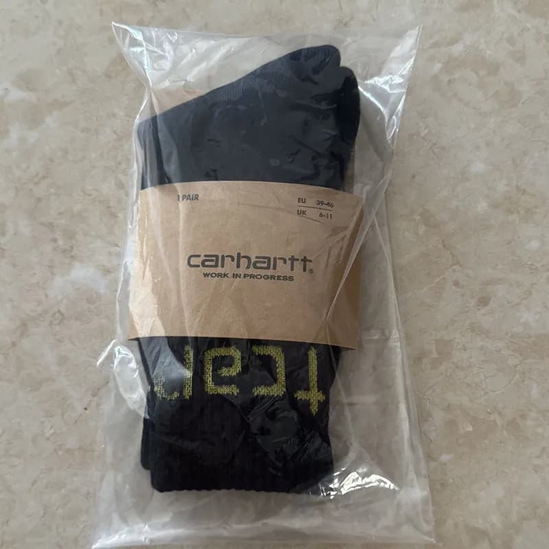 Carhartt Logo Socks Black with Gold Logo