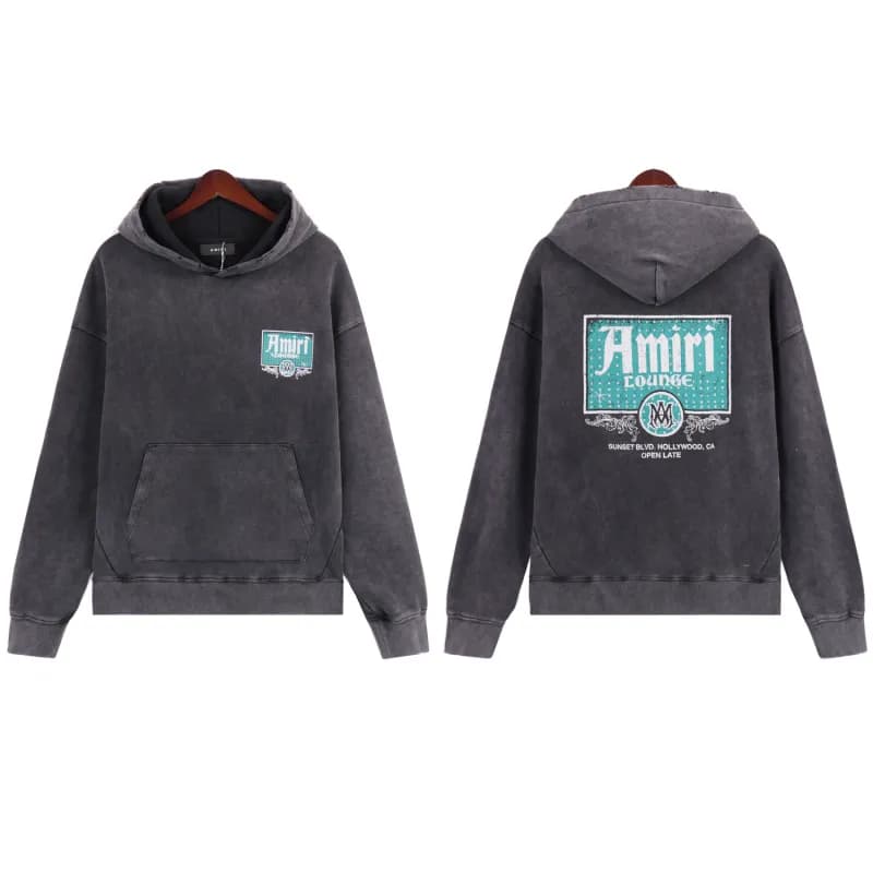 Amiri Hooded Sweatshirt Acid Wash