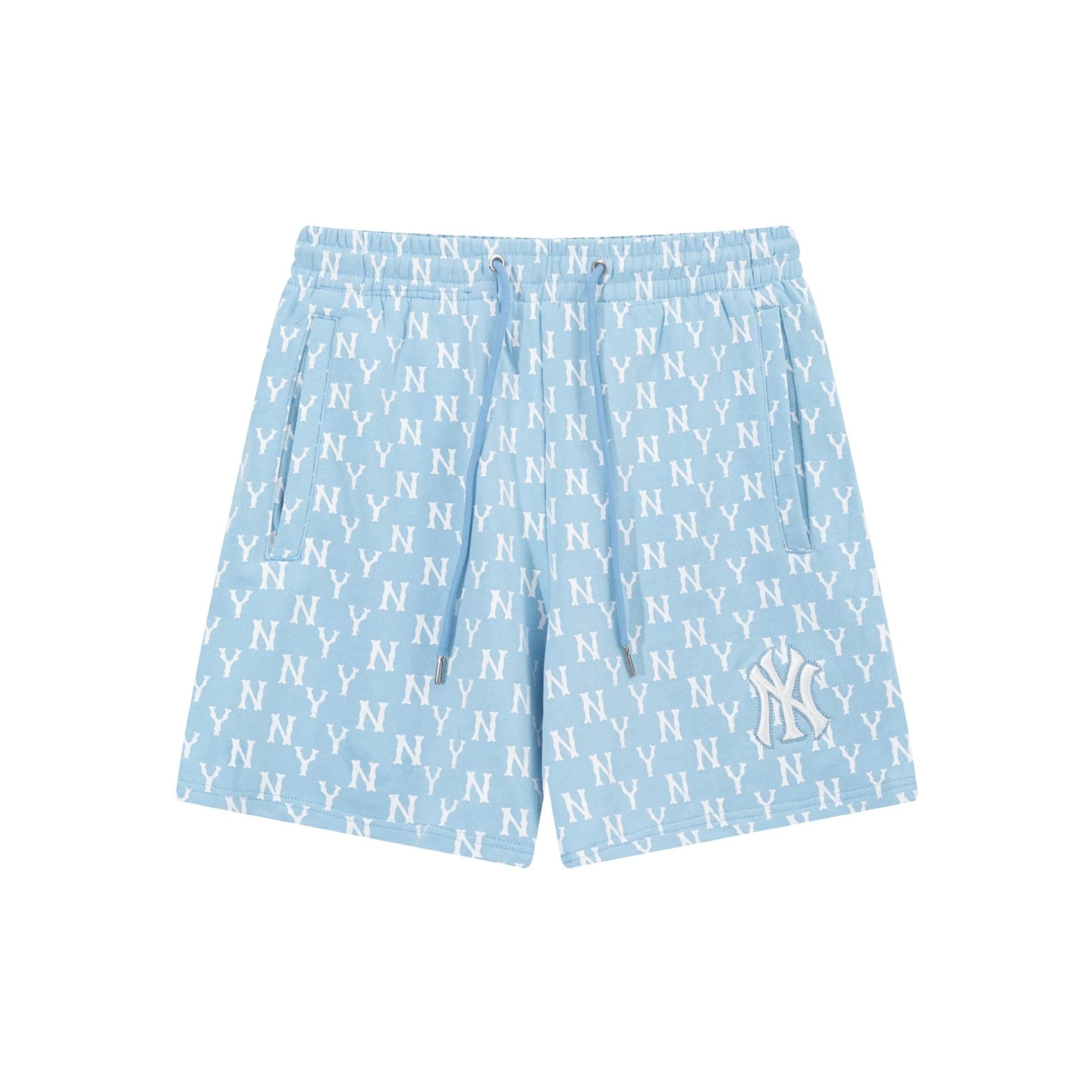 BAPE Logo Print Shorts Diamond B Pattern — 920天蓝