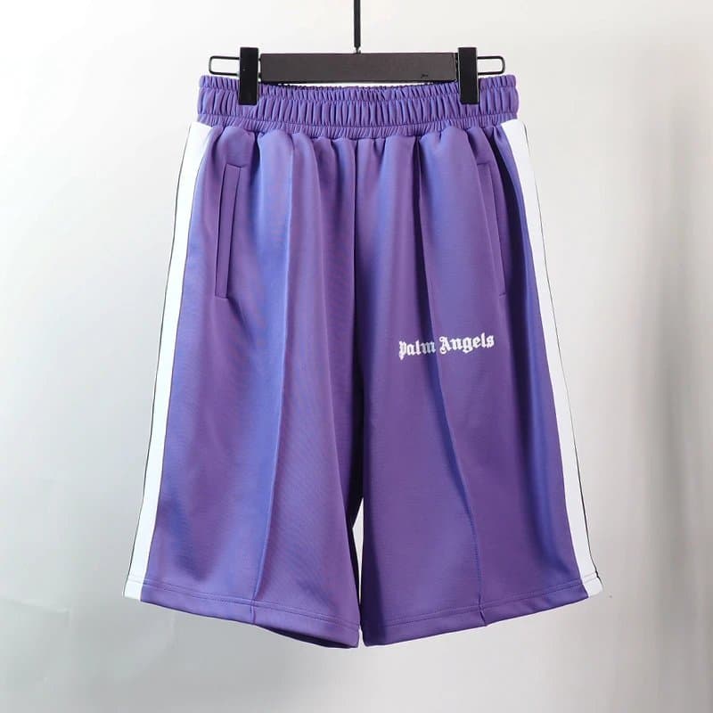 Sp5der Graphic Shorts Flame Print — 紫色