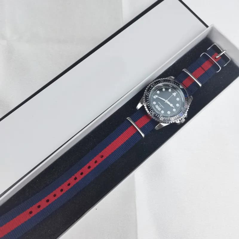 Gucci G-Timeless Watch Green Alligator Strap — G water ghost nylon with blue color and long box