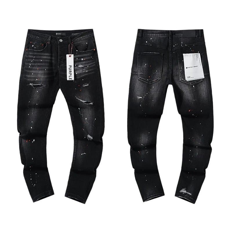 Palm Angels Distressed Jeans Paint Splatter