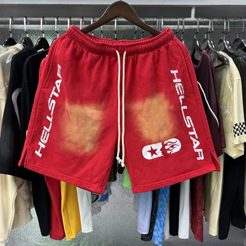 Hellstar Logo Shorts Acid Wash