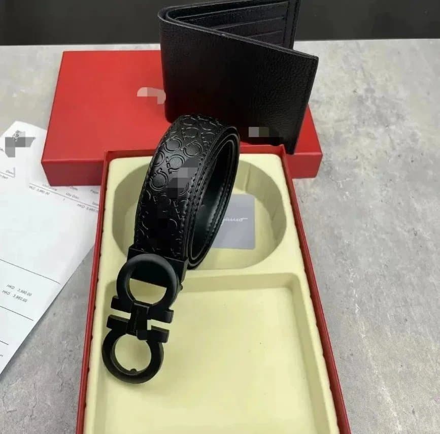 Ferragamo Gancini Belt Embossed Logo