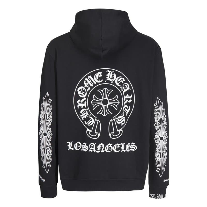 Chrome Hearts Hooded Sweatshirt Cross Logo Back — Black 5009